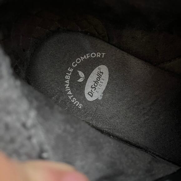 Dr. Scholl's Lunar Ankle Boots 7.5M Vegan Gray Zip Fleece Felt Platform Booties - Picture 8 of 9